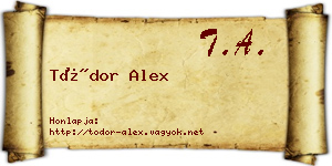 Tódor Alex névjegykártya